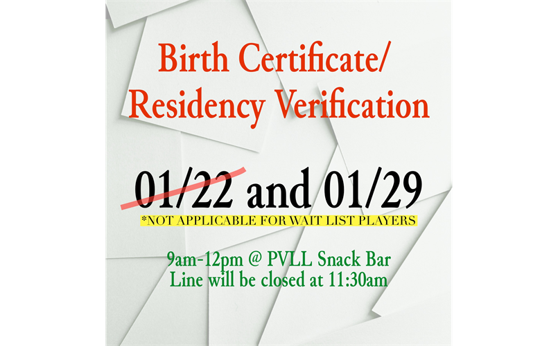 Birth Certificate/ Residency Verification