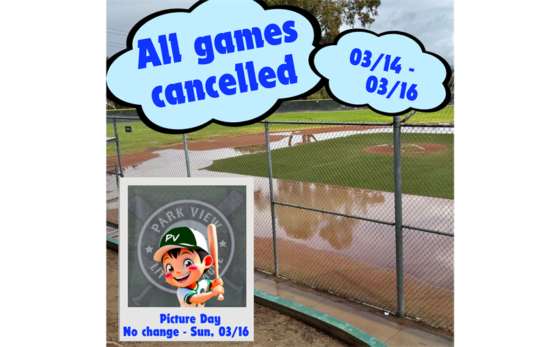 All Games Cancelled - 03/14 - 03/16
